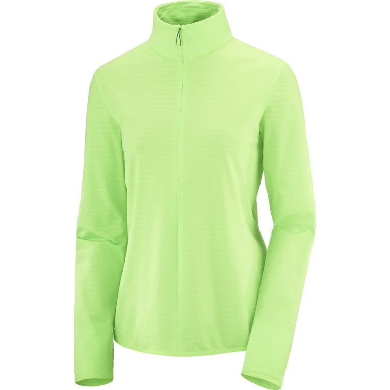 Green Salomon Essential Lightwarm Half Zip Women's Jackets | IE AS9078